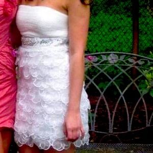 SUE WONG Nocturme Strapless Glam Mini Dress